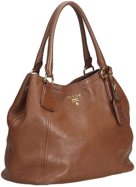 crochet prada tote bag|Prada brown leather tote bag.